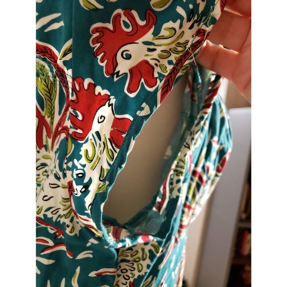 Trashy Diva 1940s Rockabilly Dress in Ruffled Feathers Print RARE Sz 16 - Picture 9 of 9